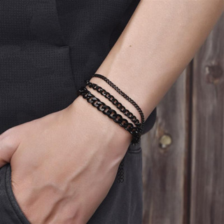 Pulseira preto Black Masculina Grumet Simples Aço Inox Fina Grossa Inoxidável 3mm 4mm 5mm 6mm em Oferta na Shopee