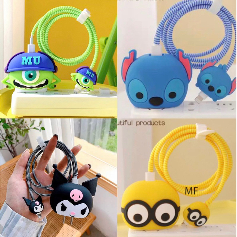 1 Kit Com 3 Protetor de cabo protetor de fonte e fio capinha para Carregador 3 peças Personagens em Oferta na Shopee