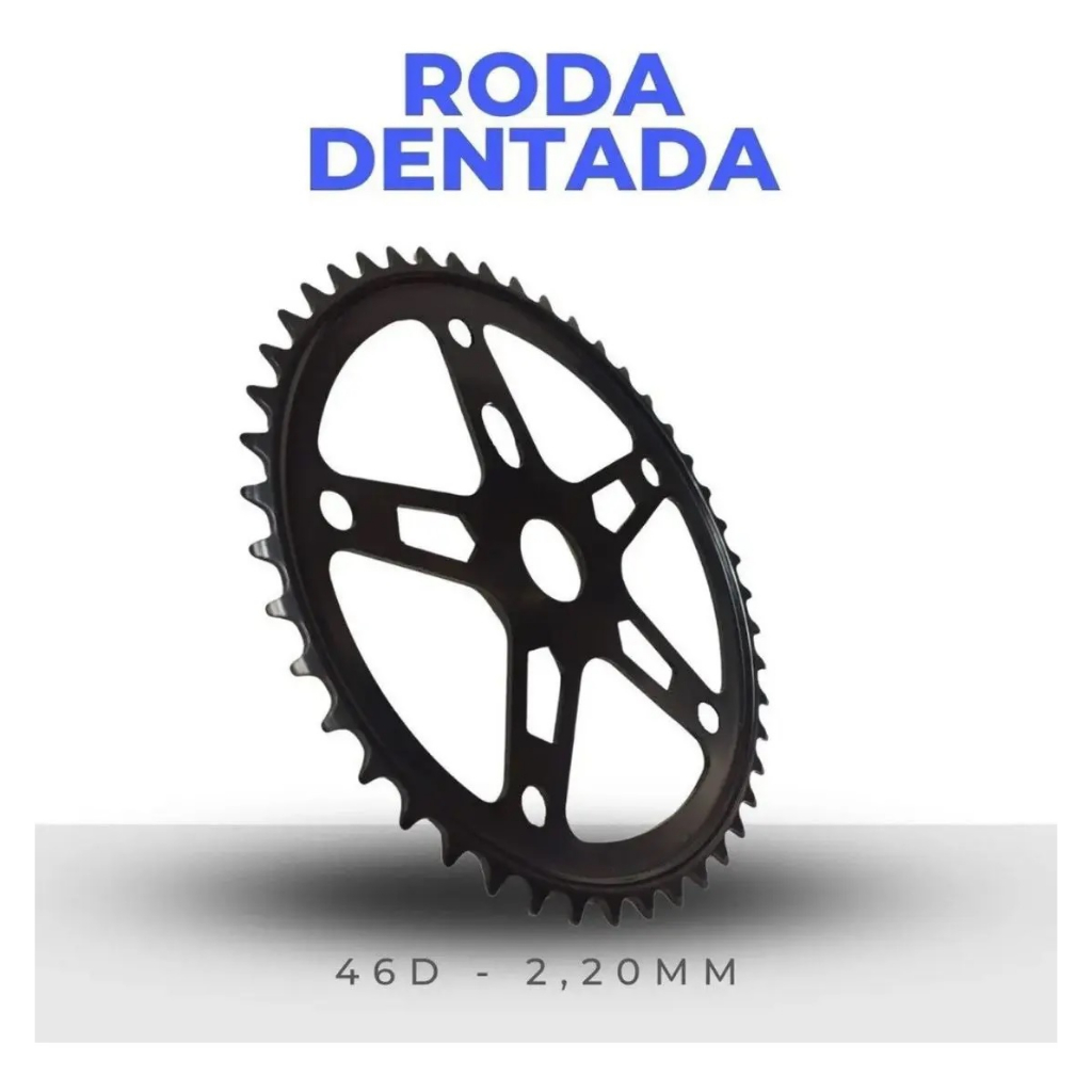 Coroa Bicicleta Engrenagem 46 Dentes Preta ou Prata Bike Aro 26 24 Poti Monark Praiana