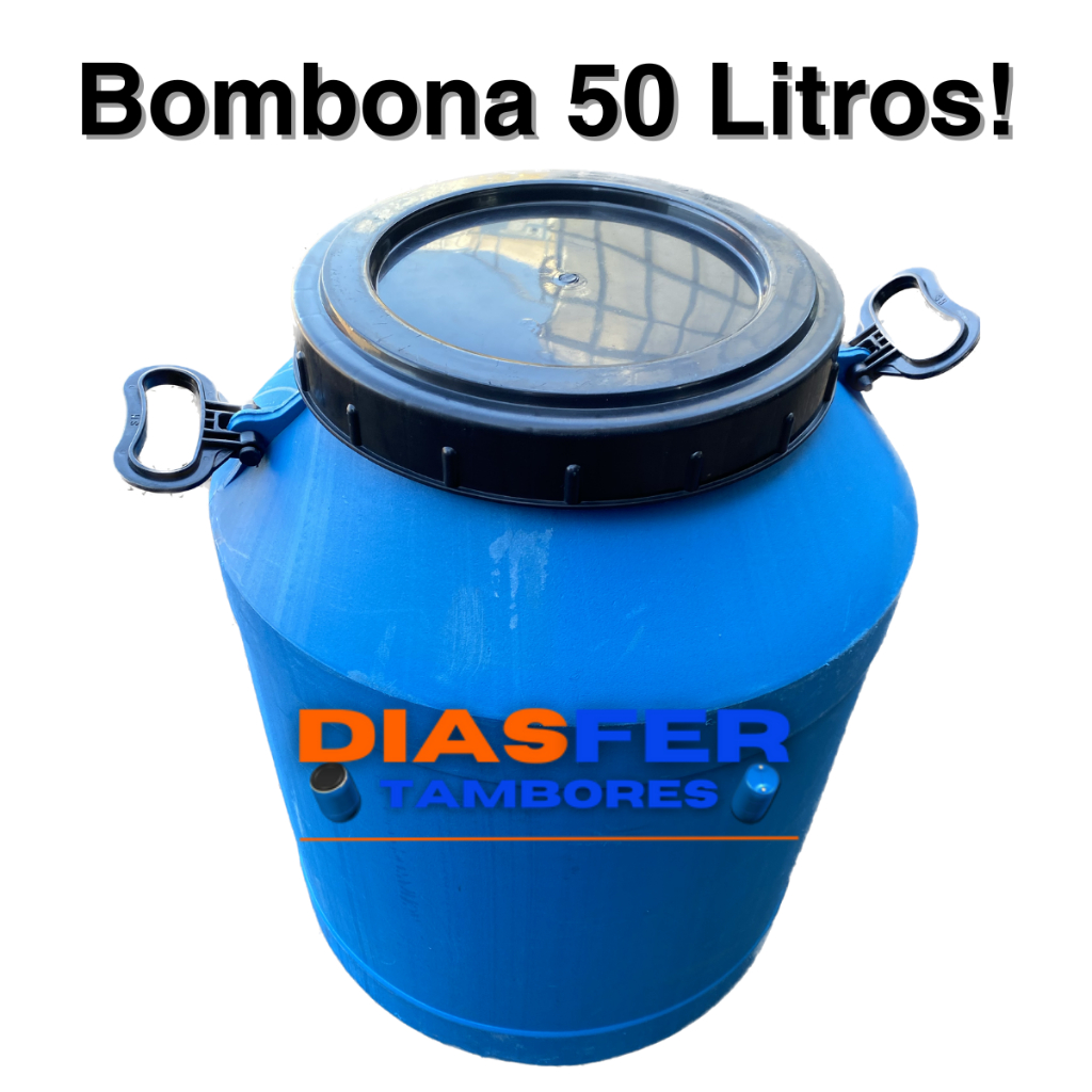 Bombona 50 Litros, Barrica, Tambor, Balde, Recipiente para ração, Pote para cereais, Carregar Lavagem Bombona Leiteira