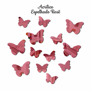 Kit 13 Borboletas Decorativas em Acrílico Espelhado em Oferta na Shopee