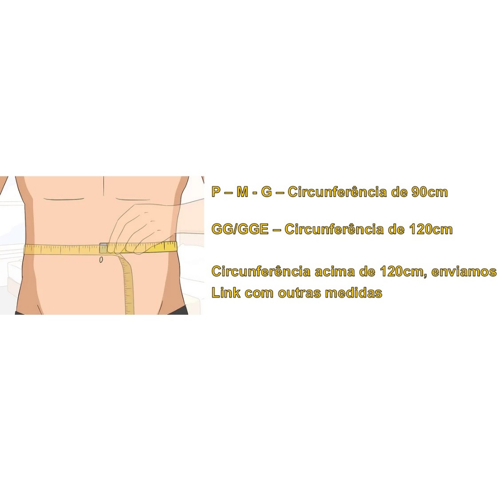 Cinta pós cirúrgica 2 gomos GG/GGE tamanho único 1,20cm