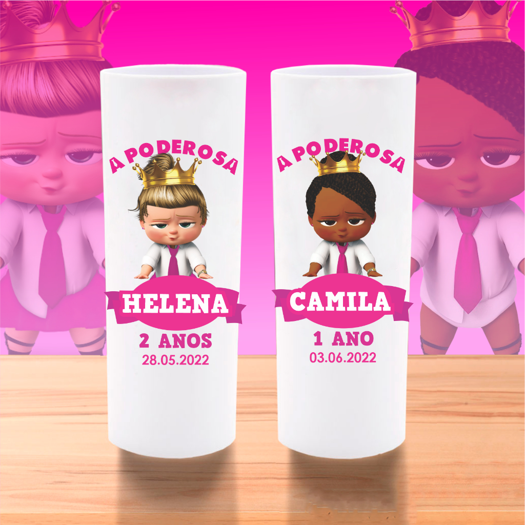 50 Copos Long Drink Personalizados PODEROSA CHEFINHA ROSA, Lembrancinha Festa Aniversário Menina
