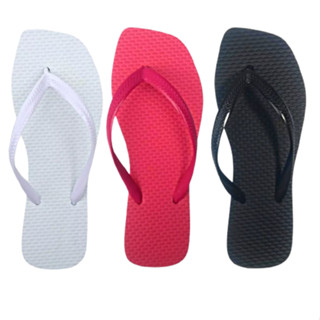 kit 3 pares Chinelo Quadrado Feminino borracha