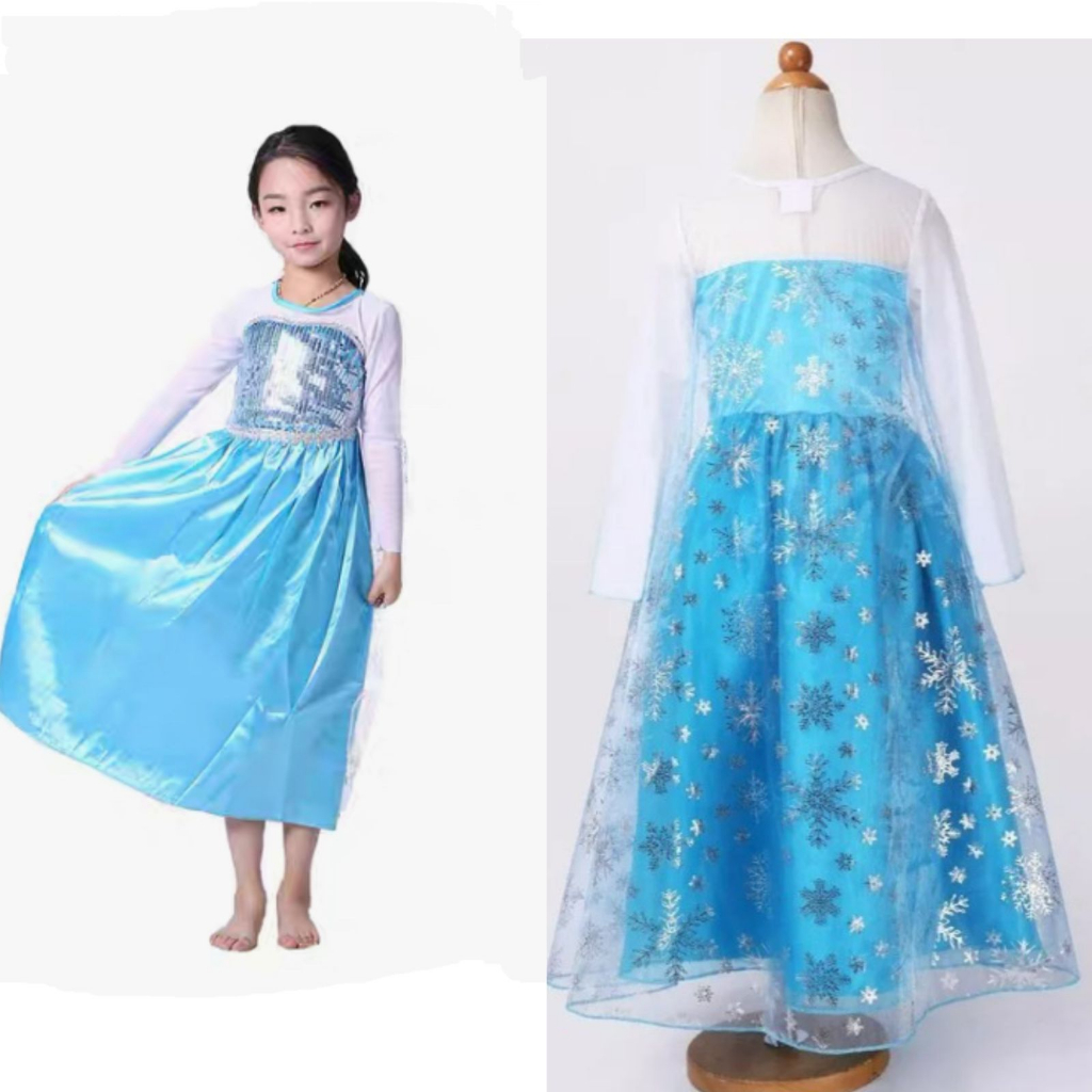 Vestido Fantasia Infantil Vestido de Princesa Estilo Elsa Frozen