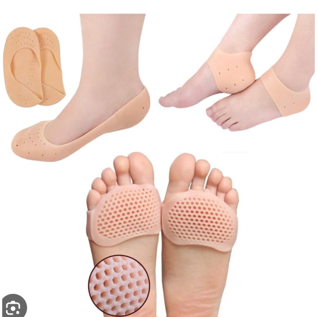 Kit com 3 Pares de Palmilhas para Pés Calcanhar e Dedos Meias de Silicone Pés Saúde Oferta em Oferta na Shopee