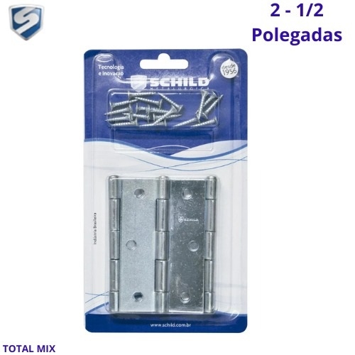 DOBRADICA 2,5 POLEGADAS KIT Completo C/3 Und Dobradiça para Porta de Madeira e Janelas