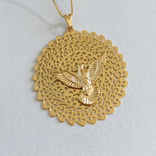 Colar Feminino Divino Espirito Santo Banhado a Ouro 18K com Garantia de 12 Meses
