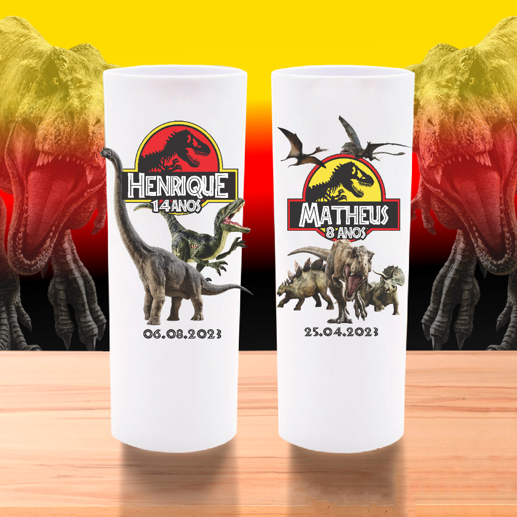 50 Copos Personalizados Aniversário JURASSIC PARQUE MUNDO JURASSIC PARK Dinossauro Lembrancinha