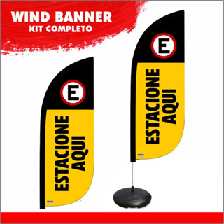 Wind Banner ESTACIONAMENTO - Tecido Duplo Completo