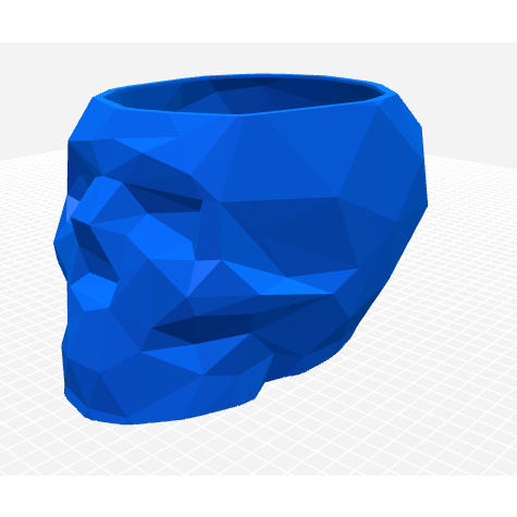 Vaso Caveira Low Poly/Geométrica em Impressão 3D