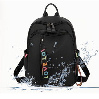 mochila feminina médio nylon impermeável (love )