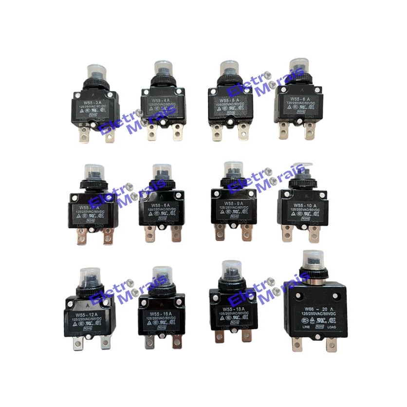Rele Protetor Térmico Bomba Submersa Poço Compressor 4A 5A 6A 7A 8A 9A 10A 12A 15A 16A 18A 20A 25A 30A Voltagem 125/250v