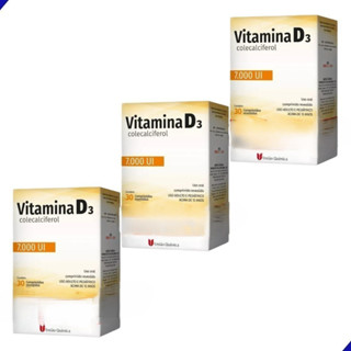 3 caixas de vitamina D3 7.000UI Contém 30 Comprimidos totalizando 90 capsulas