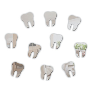 10 Unidades Espelho Decorativo Acrílico Dente Odontologia Dentista Consultório Odontológic...