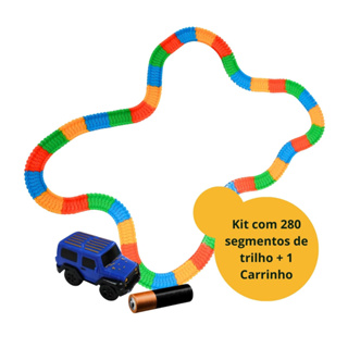 Conjunto Pista Trilha Maluca 280 Segmentos Corrida Colorida Trilho Infantil Carrinho Elétrico Led Loop + Carrinho a pilha com LED em Oferta na Shopee