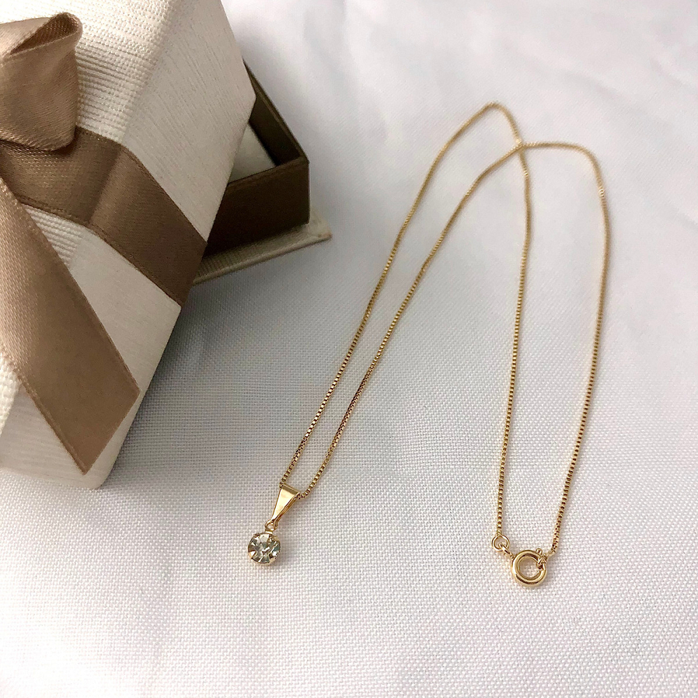 COLAR CORRENTINHA CHOCKER PONTO DE LUZ BANHADO 10MM EM OURO 18K