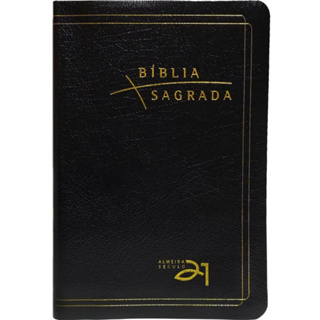 Bíblia Almeida Século 21 luxo preta c/ referências cruzadas em Oferta na Shopee