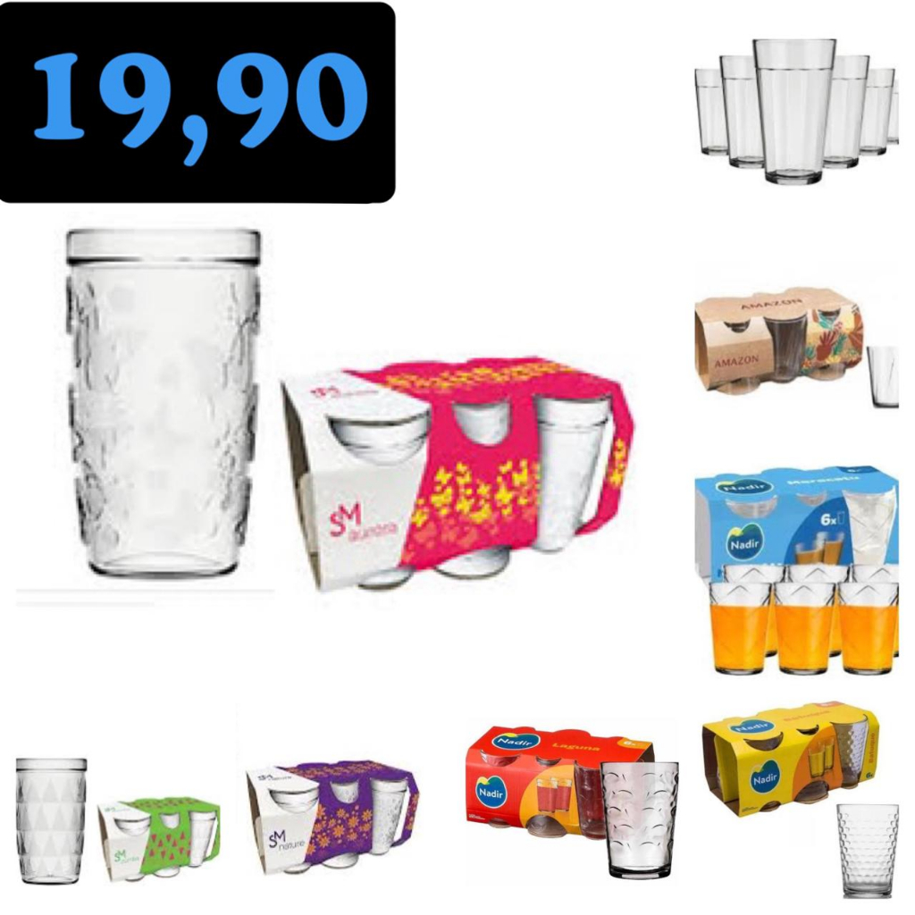 Jogo Copos Vidro Popular Nadir - Aurora/zumba/nature/laguna/amazon/americano/batuque/maracatu