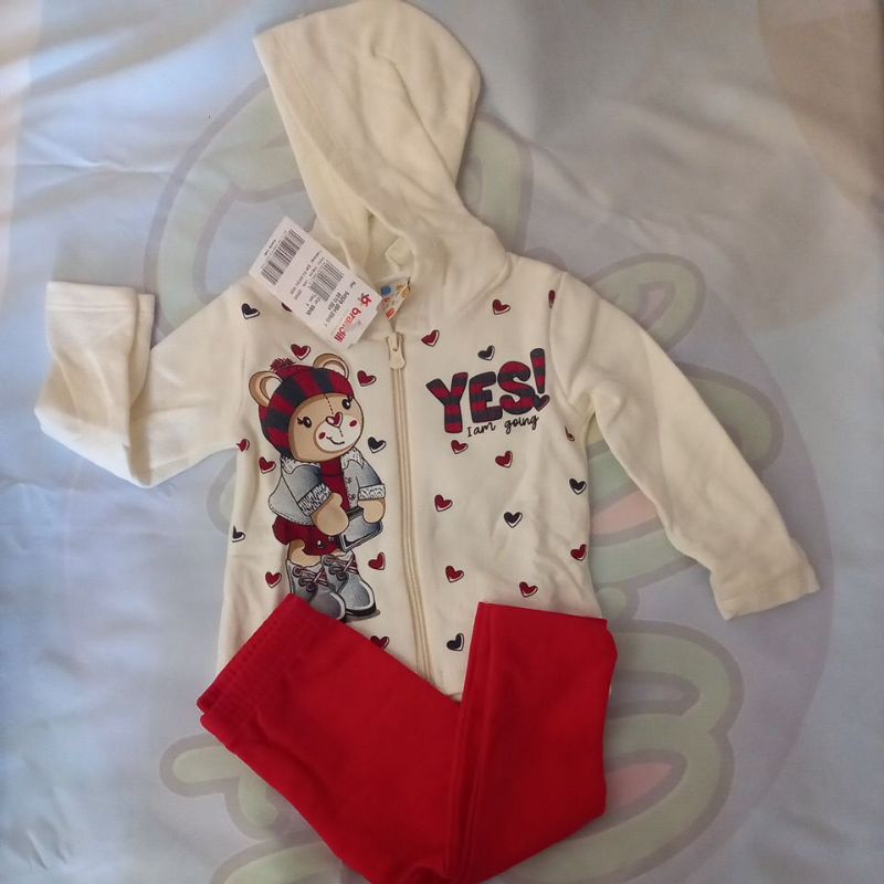 Conjunto de moletom Brandili menina bebê inverno Tam. 1