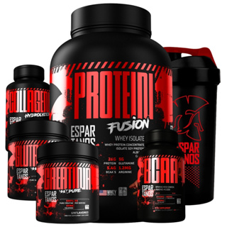 Kit Whey Protein Fusion + Bcaa + Creatina Pura Monohidratada + Glutamina + Colágeno  + Shaker em Oferta na Shopee