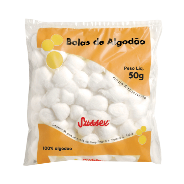 Bolas de algodão hidrófilo Sussex - 50g