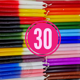 Kit 30 Velas Palito Bicolores e Coloridas 16 Cm - Número 03 em Oferta na Shopee