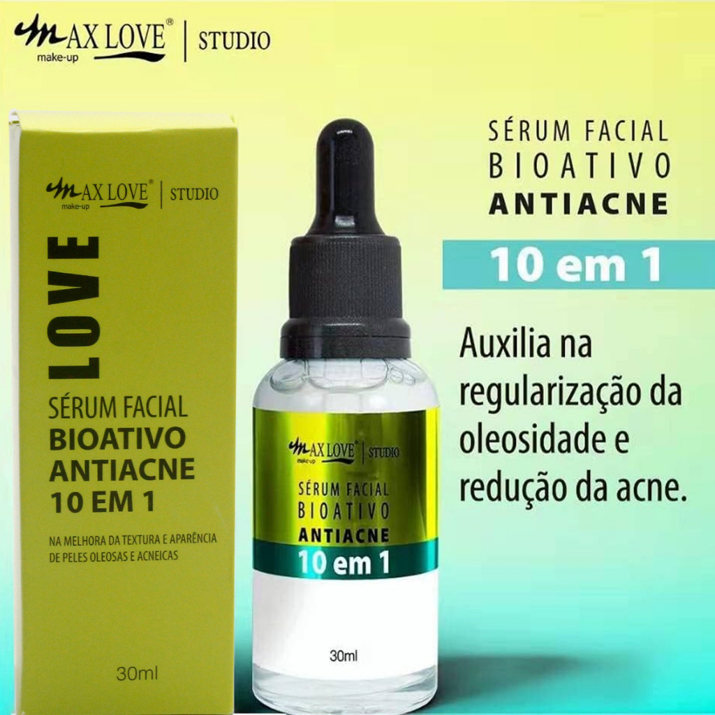 Sérum Bioativo Antiacne 10 em 1 Peles Oleosas Max Love