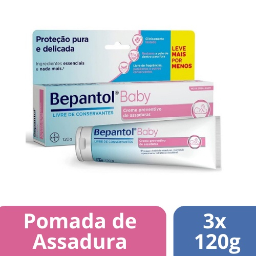 Kit 3 Bepantol Baby 120g - Pomada de Assadura