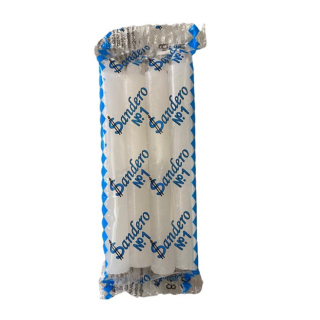 VELA PALITO BRANCA N01 SANDERO 11cm 8 UNIDADES