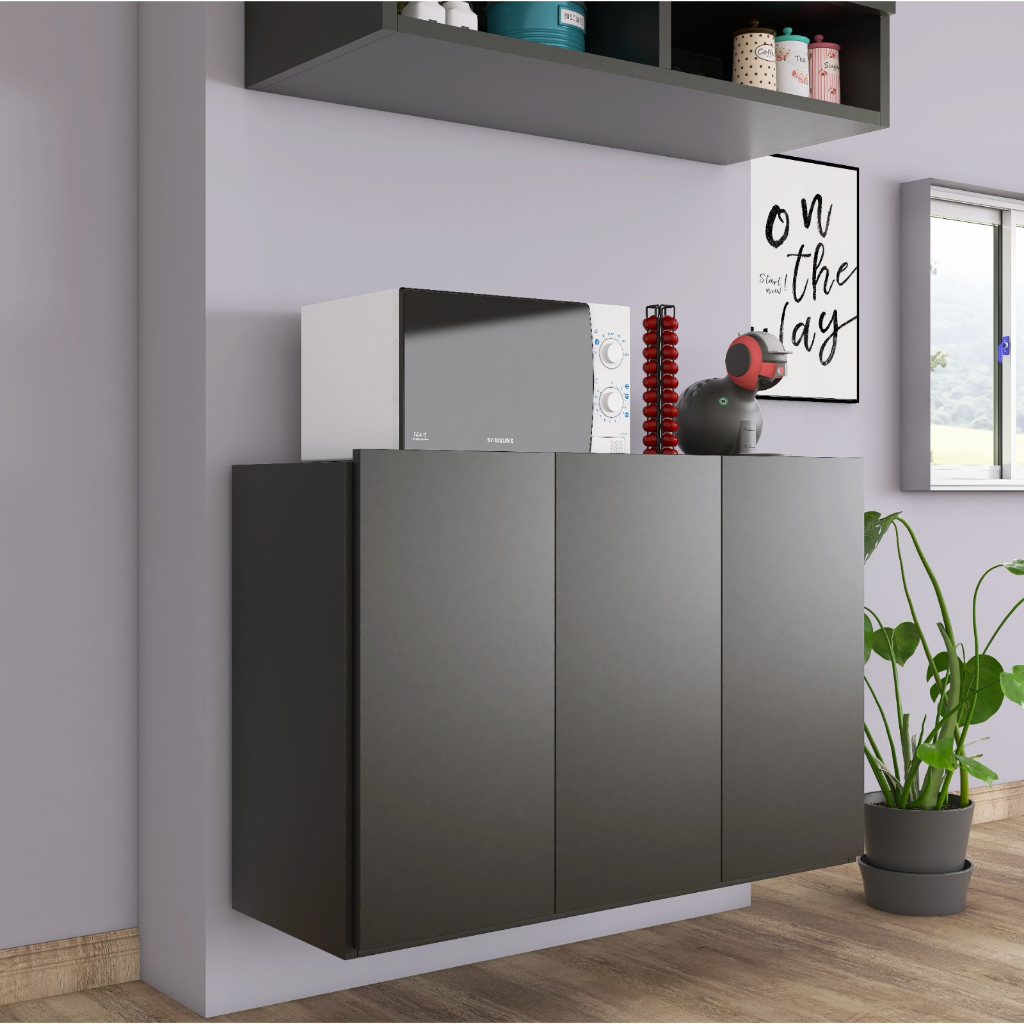 Buffet Balcão Aparador Adega Cantinho Do Café 3 Portas