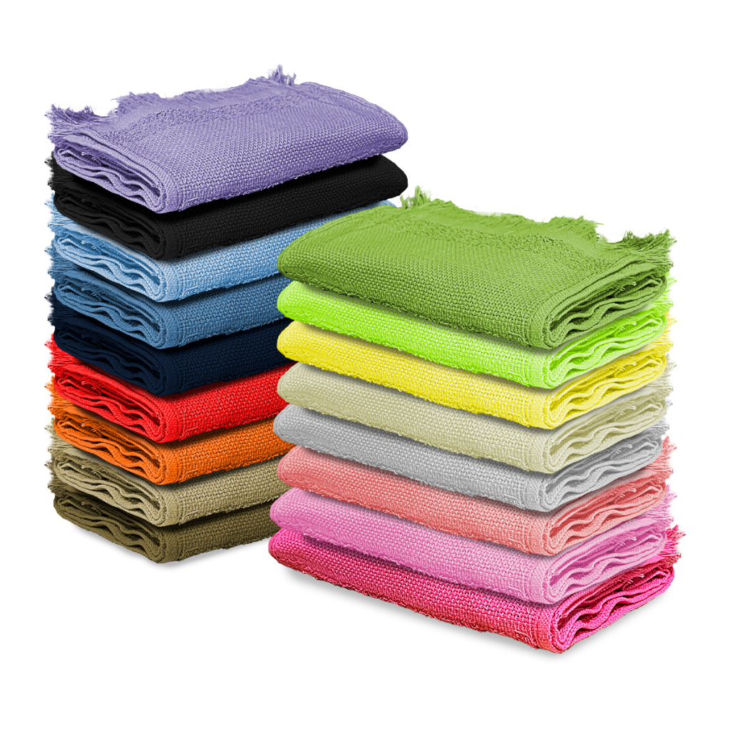Kit 5 Toalha Toalhinha Social Para Academia Lavabo com Franja Toalha de Boca e Mao Pano de Rosto Para Bordar Toalhinha para Bebê Recem Nascido Escolar Infantil 21cm x 31cm