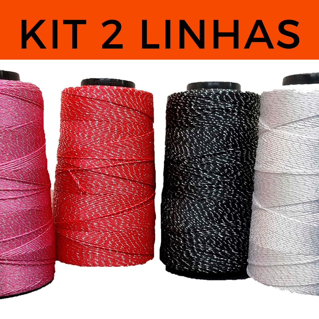 Kit 2 Linhas De Tricô Rainha Lurex prata Metalizada, Crochê e Trabalho Artesanal, 500m fio especial metalizado