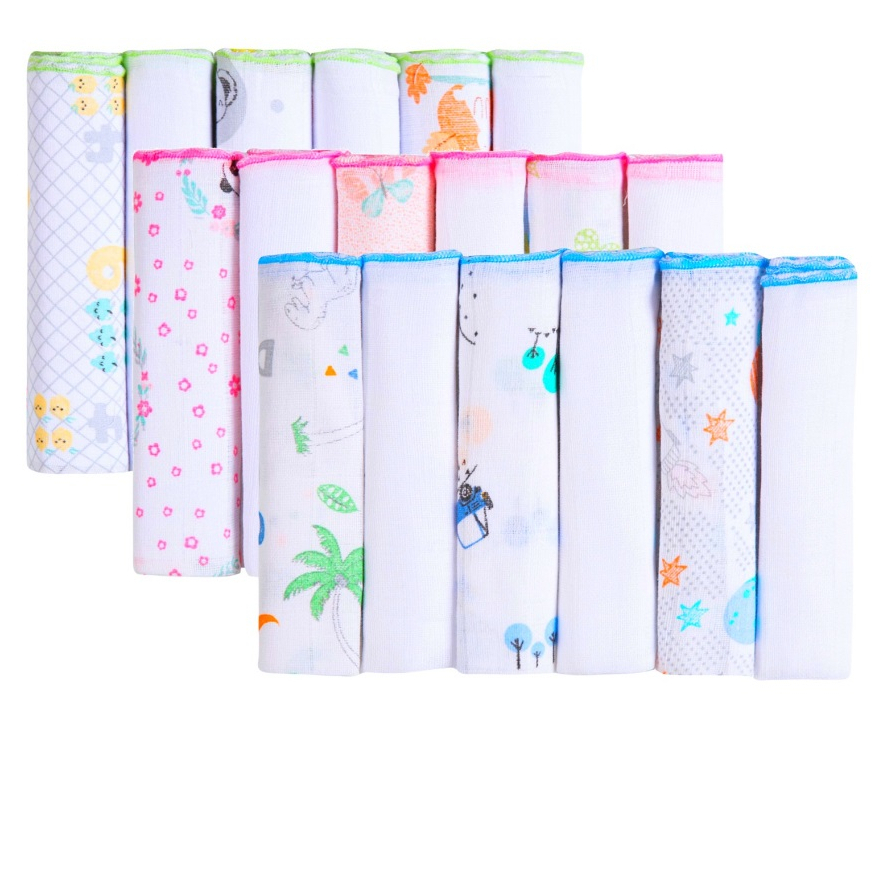 KIT PANINHO DE BOCA BEBÊ COM 6 UND 100% ALGODÃO 30x30cm PREMIUM 100% ALGODÃO BABETE