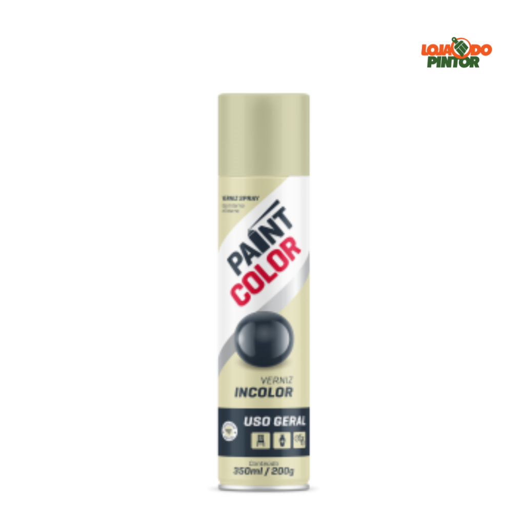 Tinta Spray Verniz Incolor Uso Geral 350ml PaintColor em Oferta na Shopee