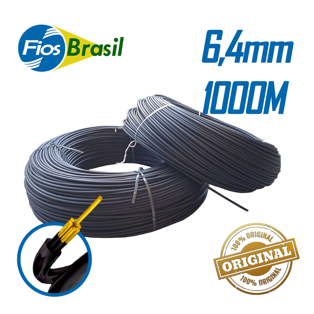 Cordoalha Dielétrica - 6,4mm - 1000m - Aramida Kevlar -- Fios Brasil