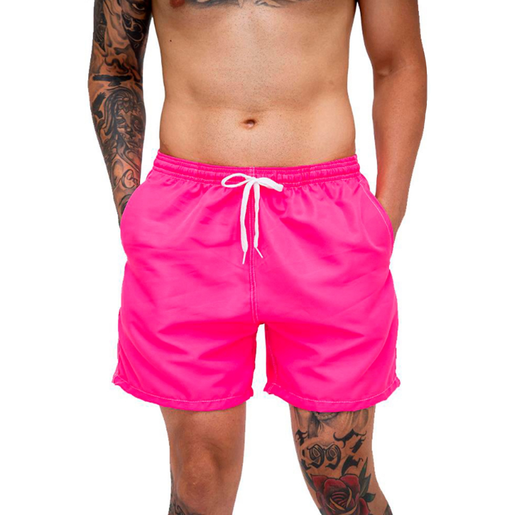 Bermudas Masculinas 2 Bolsos Com Elástico Com Amarração Tactel em Oferta na Shopee