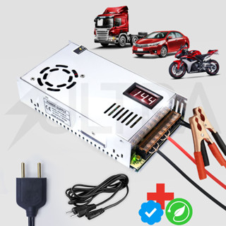 Fonte Automotiva Chaveada 90A Amperes Ultra Carregador de Bateria 12V 13.8V 14.4V com regulagem de Tensão para Som Automotivo Fitas LED Radio CFTV Câmera de Segurança e outros Bivolt Colmeia