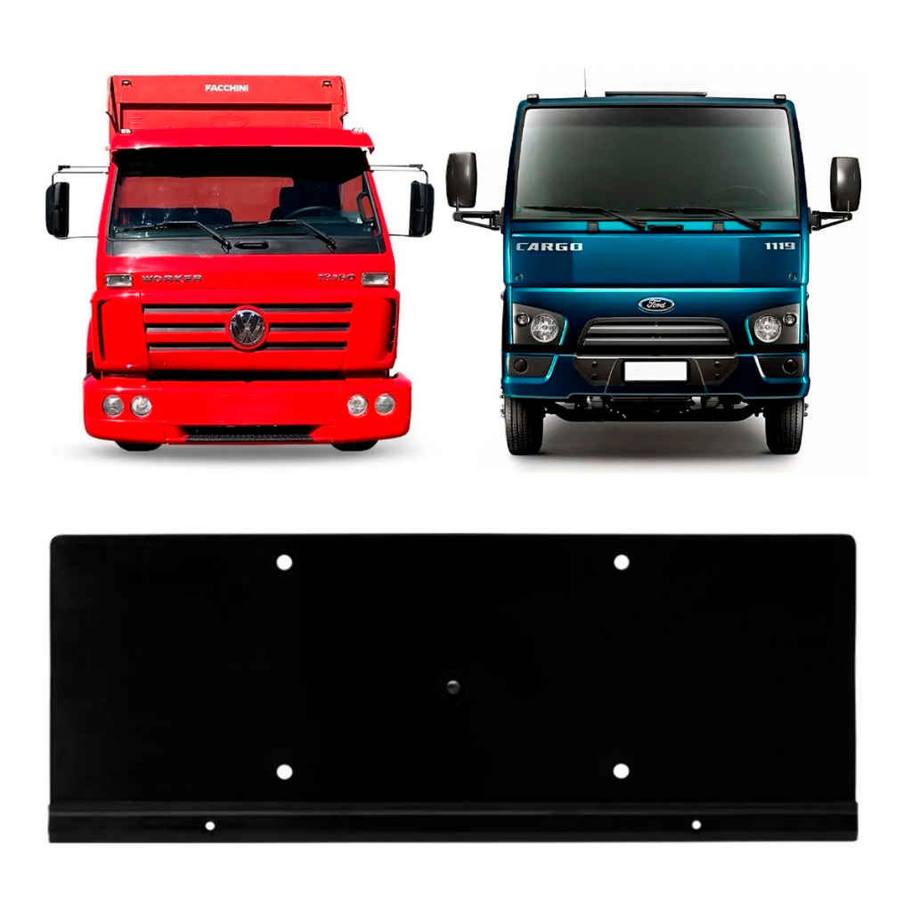 SUPORTE DE PLACA DIANTEIRA CAMINHÃO VOLKS E FORD CARGO 690 790 7110 8140 5140 8120 8150 em Oferta na Shopee