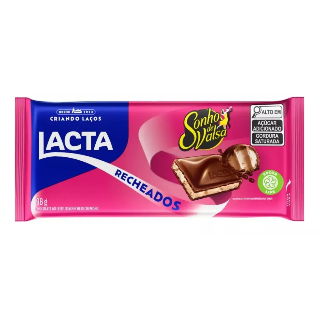 Chocolate Lacta Recheado Sonho De Valsa 98g em Oferta na Shopee