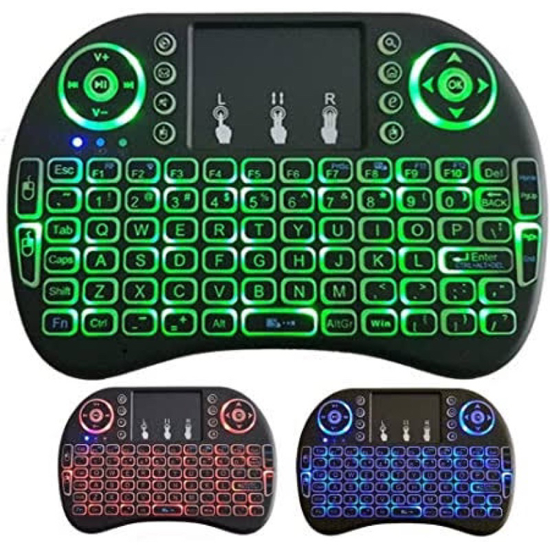 Mini Teclado Keyboard Controle Sem Fio Wireless Para Tv Box Smart Tv Iluminado Luz Led