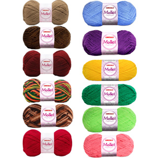 Kit 12 Lã Mollet Círculo Novelos 80 Metros 100% Acrílico Macio Crochê Artesanato Cachecol Sweaters em Oferta na Shopee