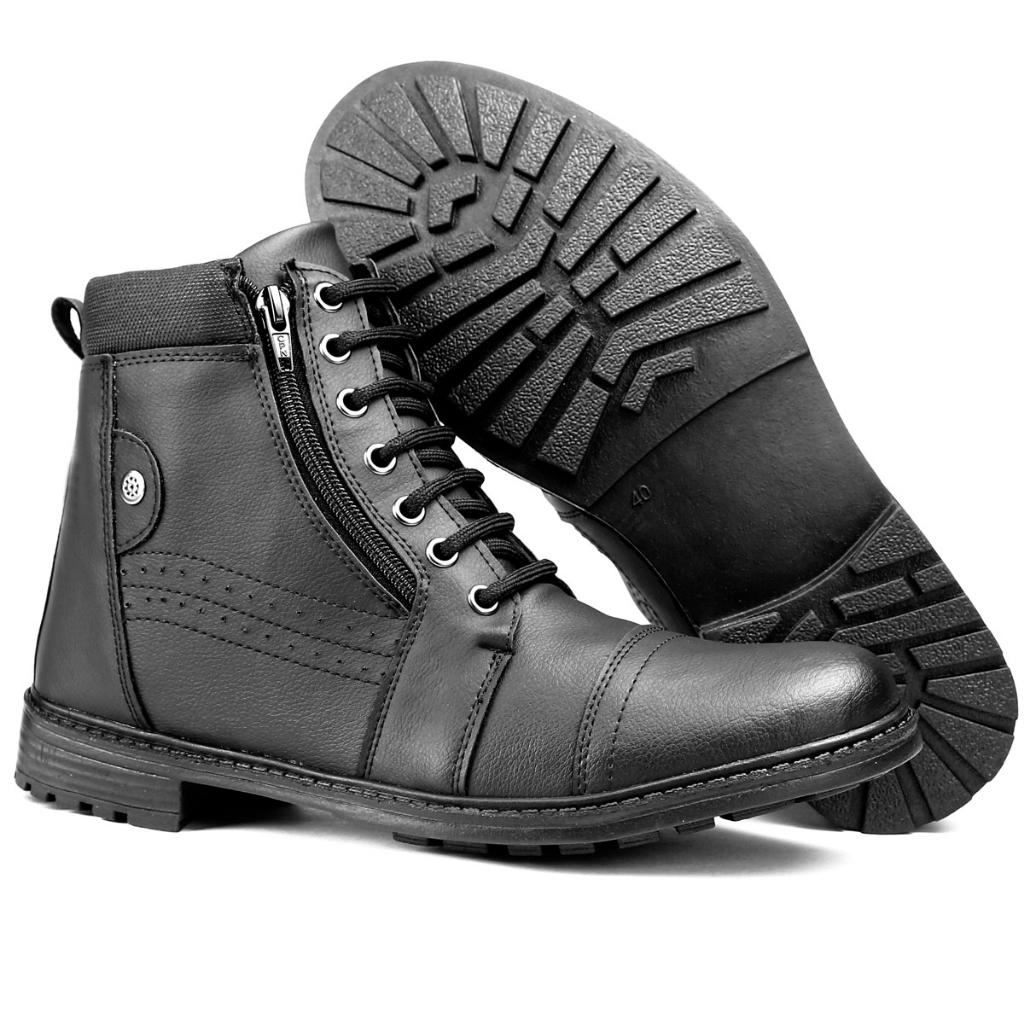 Bota Coturno Casual Cano Médio Moda Masculina Masculino Estilo Tendência Rock Casual Social Fosco