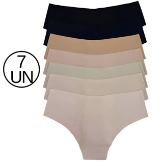 KIT 7 Calcinhas Sem Costura Corte a Laser Lisa Tangão Não Marca Lingerie