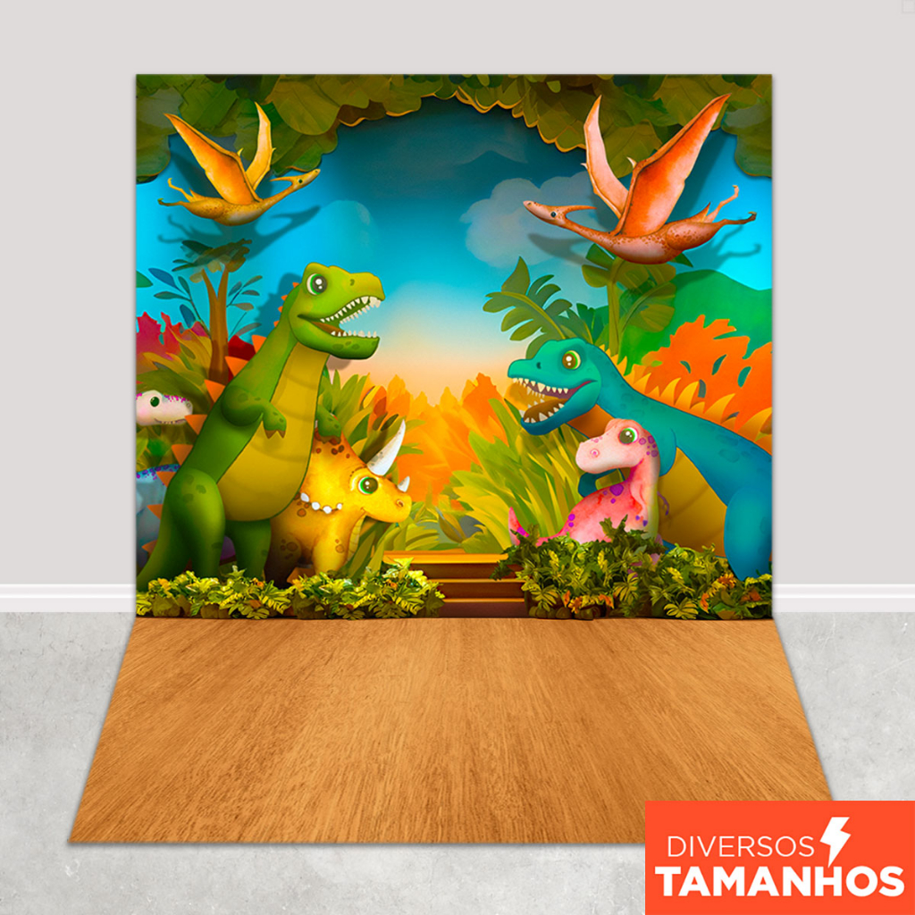 Fundo Fotográfico Dia das Crianças Cenário Dinossauro Painel Em Tecido Sublimado - FFC-868 em Oferta na Shopee