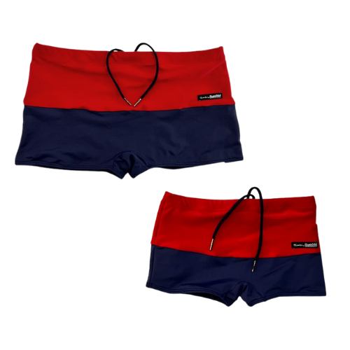 Kit Sunga tal Pai tal filho Vermelho com azul marinho