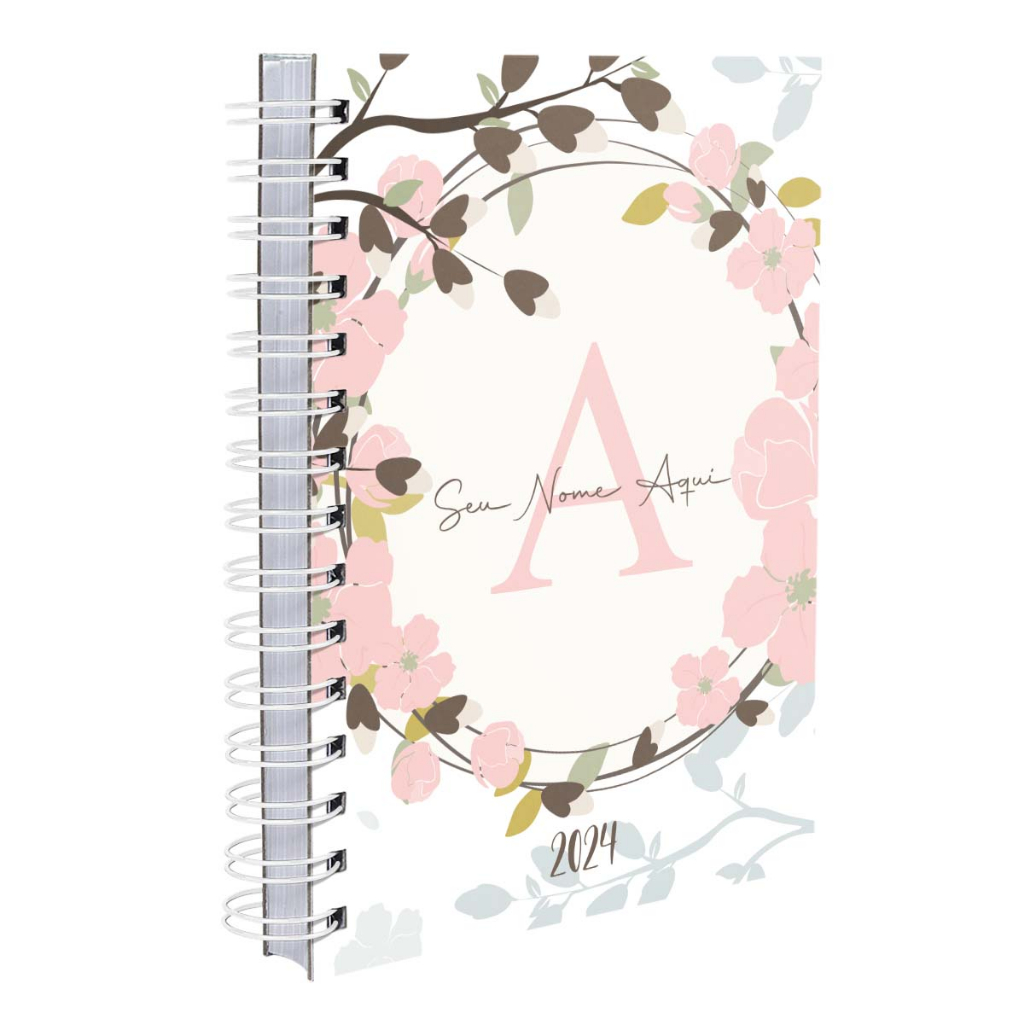 Agenda 2024 Personalizada Floral Ramos Cores