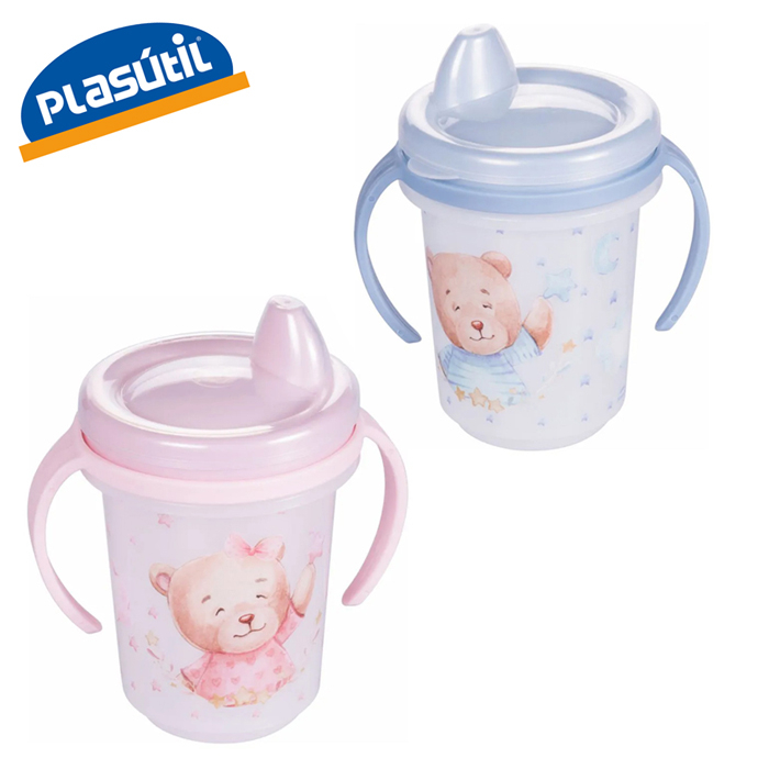 Caneca Copo infnatil Para Transição om Alça Removível 330ml Urso ou Ursa Plasútil em Oferta na Shopee