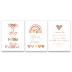 Kit Quadro Decorativo Boho Infantil Personalizado