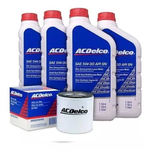 Kit Troca De Óleo 5w30 Sintético Filtros Agile Gm Acdelco